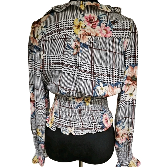 Floral Plaid Blouse-Size Medium - Picture 8 of 16